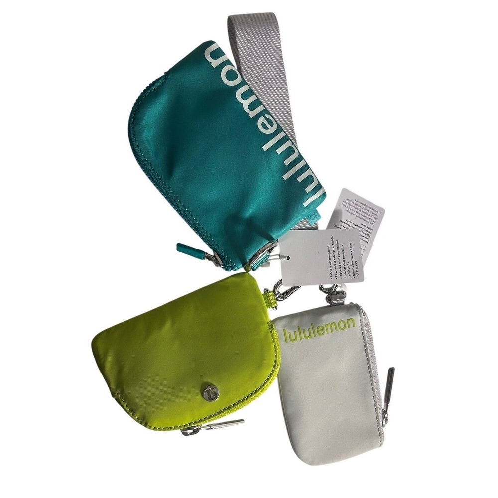 Lululemon Dual Pouch Wristlet & Clippable Card Pouch OS Green Teal NEW NWT
